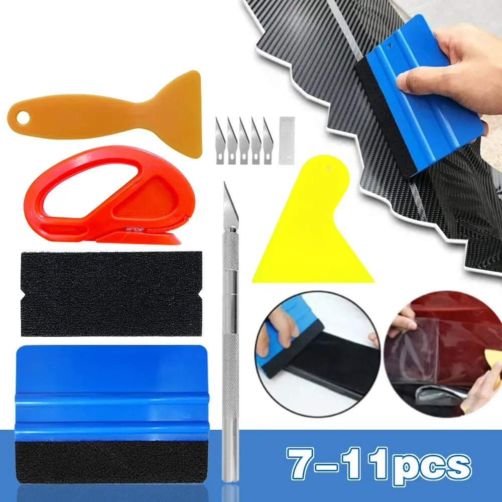Car Vinyl Wrap & Window Tint Tool Kit (7–11 pcs)