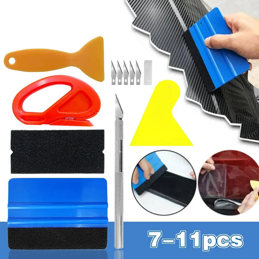 Car Vinyl Wrap & Window Tint Tool Kit (7–11 pcs)